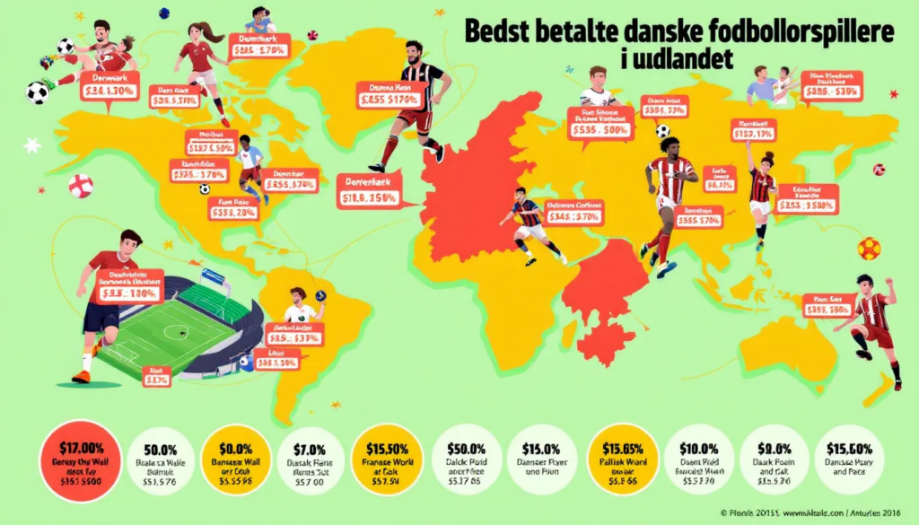 Bedst betalte danske fodboldspillere i udlandet tjener mange penge.
