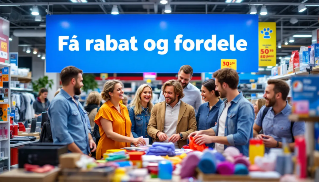 Billedet viser glade mennesker, der fejrer, at de får rabatter og fordele som medlemmer af en a kasse. Der er tekst på dansk, der fremhæver fordelene ved medlemskab, såsom økonomisk tryghed og gratis adgang til kurser.