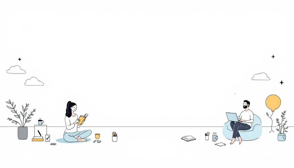 En illustration af aktiviteter, man kan lave mens man modtager dagpenge.