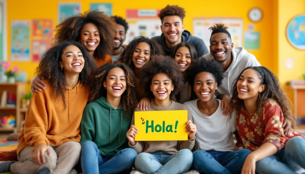 A group of smiling students stands together, celebrating their recent graduation. They embody the joy and optimism of new dimittender, ready to embark on their journey into the arbejdsmarkedet.