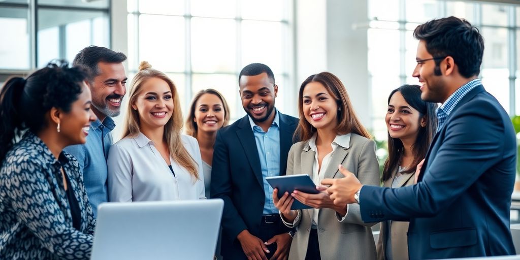 ledelse og medarbejdere med Lederne